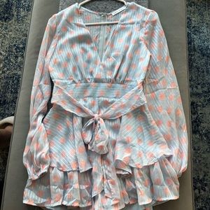 Tiered Polka Dot Blue Romper- BRAND NEW